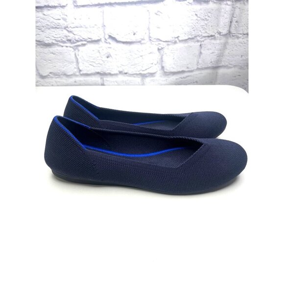 Rothy's Flat Ballet Shoes Navy Blue Ladies Size 7 Slip On Style - Picture 4 of 10